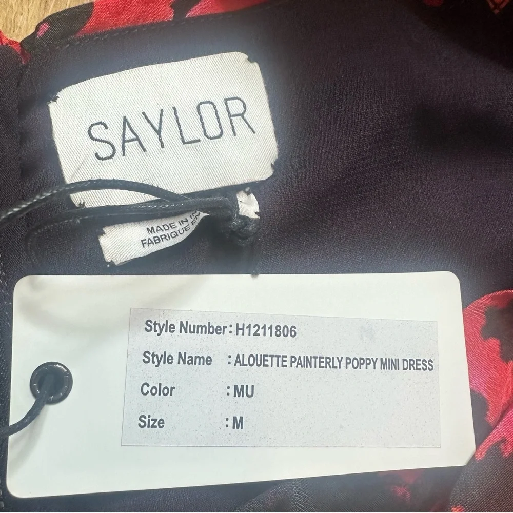 NWT SAYLOR Alouette Painterly Poppy Floral Mini Sweetheart Dress Size Medium - Picture 13 of 14